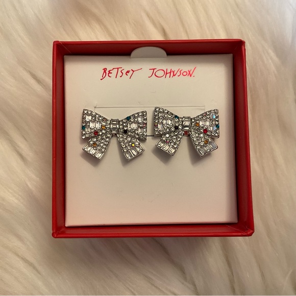 Betsey Johnson Holiday Bow Earrings - New in Box - Picture 3 of 7